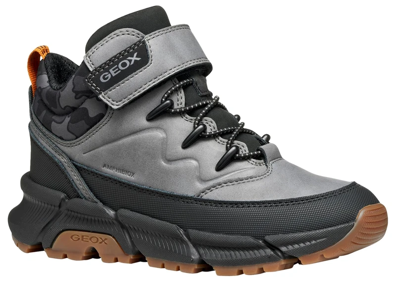 Geox J FLEXYPER Plus Boy Ankle Boot, Grey/Black, 35 EU, Grey black, 2.5 UK