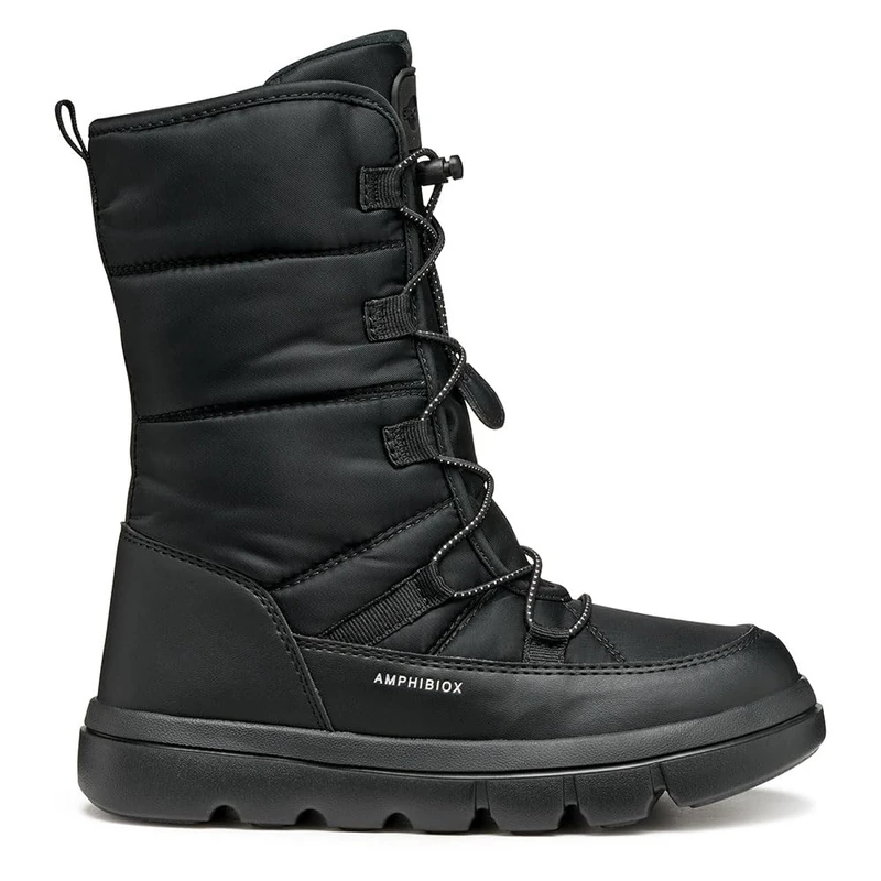 Geox Girl's J Willaboom B A Knee high Boot, Black, 2.5 UK