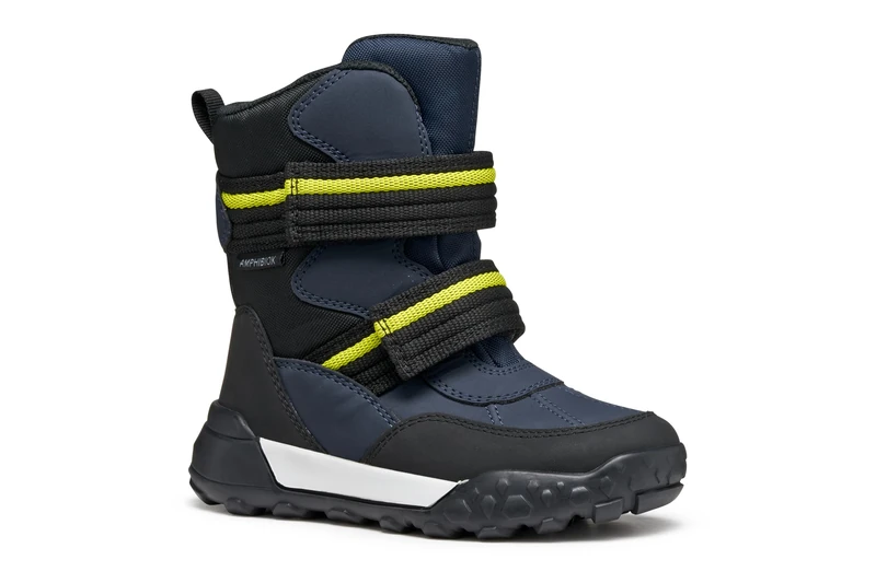 Geox Boys' J Trekkyup Boy B ABX Ankle Boot, Navy lime, 4 UK