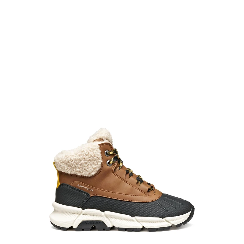 Geox Boys' J Flexyper Plus Boy Ankle Boot, Brown yellow, 2.5 UK