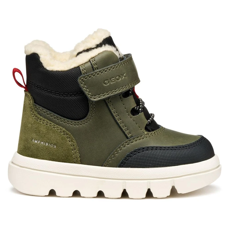 Geox Boys' B Willaboom Boy B Ab Ankle Boot, Dk Green Black, 10 UK