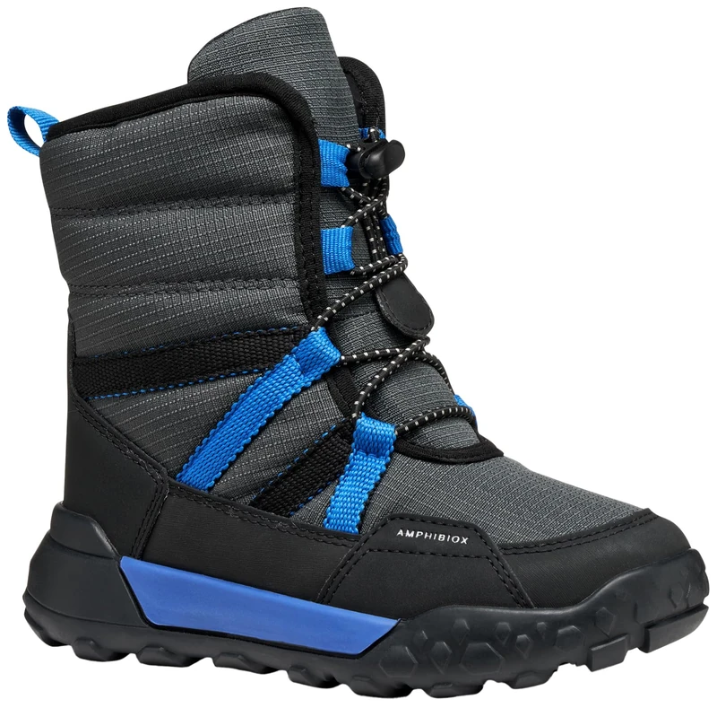 Geox J Trekkyup Boy B ABX Ankle Boot, DK Grey/Royal, 35 EU, Dk Grey Royal, 2.5 UK