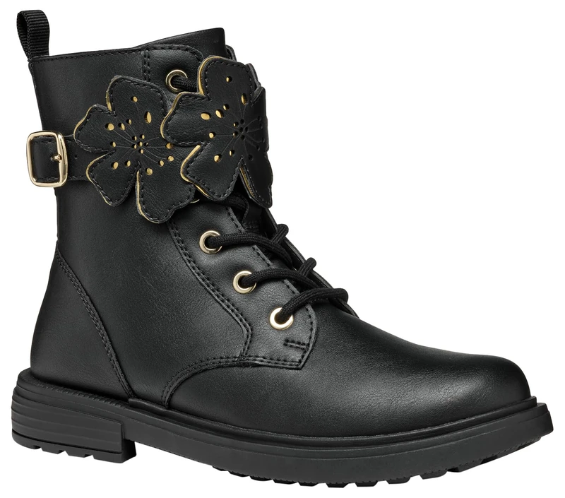 Geox J Eclair Girl Ankle Boot, Black, 35 EU, black, 2.5 UK