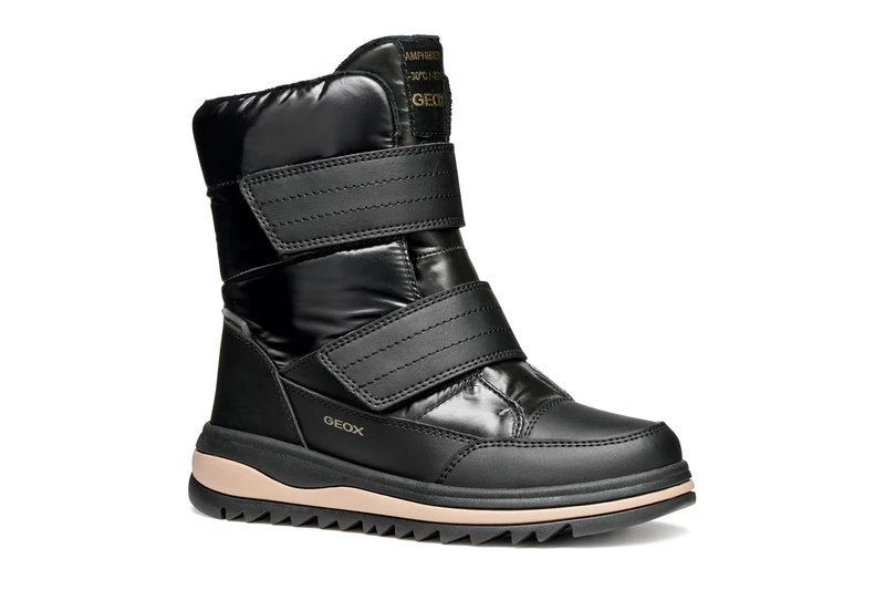 Geox Girls' J Adelhide Girl B Ab Knee High Boot, black, 5 UK