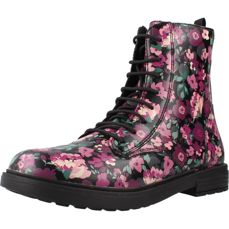 Geox Girls' J Eclair Girl Ankle Boot, Black Pink, 11.5 UK