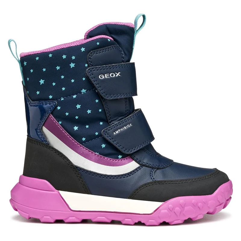 Geox Girls' J Trekkyup Girl B AbAnkle Boot, Navy Purple, 3 UK