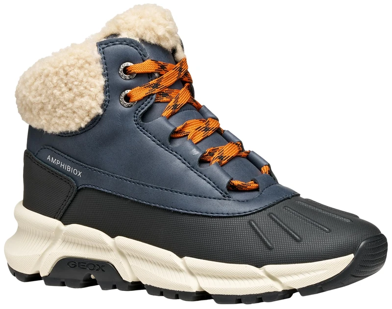 Geox J Flexyper Plus Boy Ankle Boot, Navy Dk Orange, 6 UK
