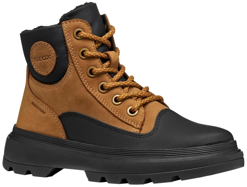 Geox Boys' J Kiddartah Boy Wpf Ankle Boot, Lt brown black, 2.5 UK - Image 1