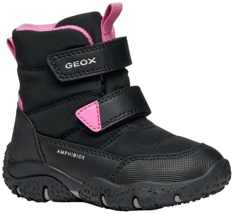 Geox Girls' B Baltic Girl B Abx Ankle Boots, Black fuchsia, 25 EU