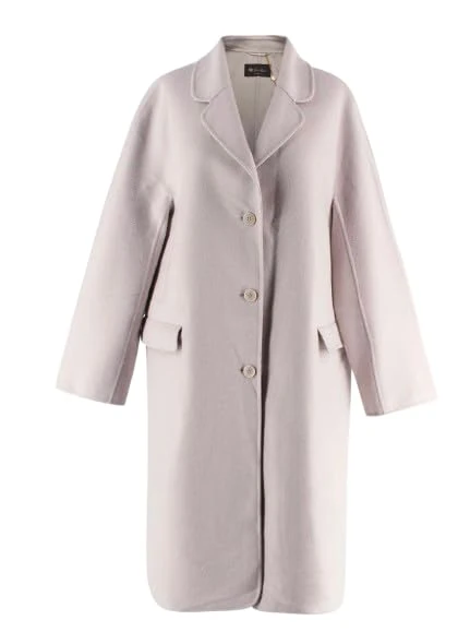 Loro Piana Pre-loved Grey Single Breasted Cashmere Coat