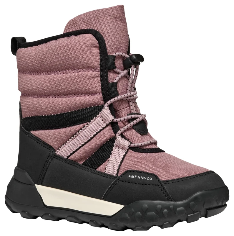 Geox Girls' J Trekkyup Girl B Ab Ankle Boot, Antique Rose Black, 11.5 UK