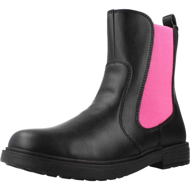 Geox Girls' J Eclair Girl Ankle Boot, Black fuchsia, 6 UK