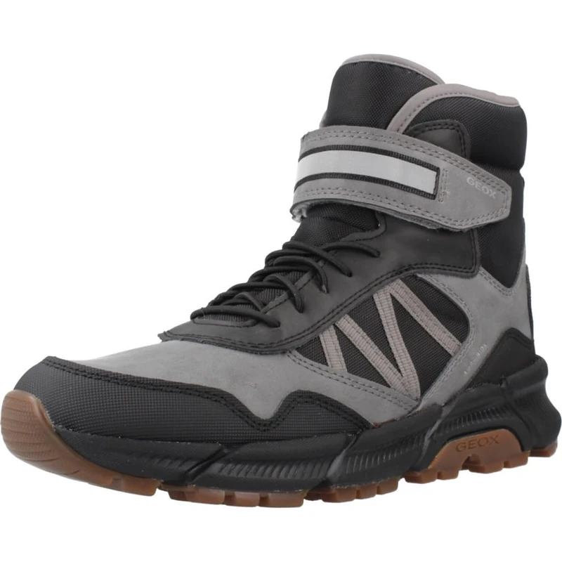 Geox Boys' J Flexyper Plus BoyAnkle Boot, Grey black, 1 UK