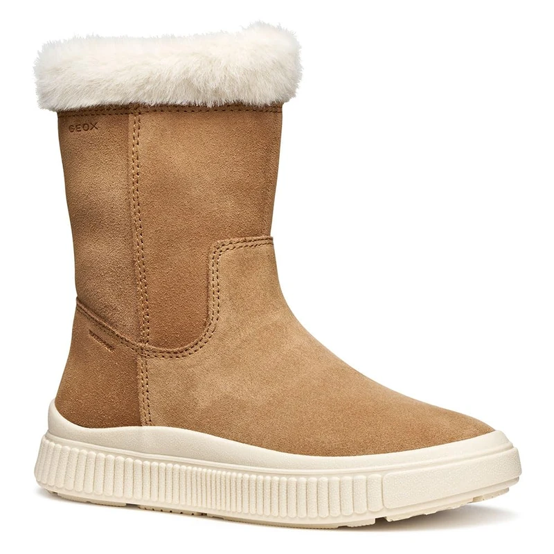 Geox Girls' J Laquinny Girl WPF Knee High Boot, Whisky Brown, 11 UK