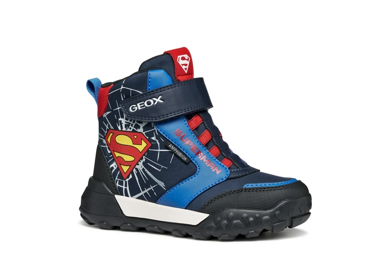 Geox Boys' J Trekkyup Boy B ABX Ankle Boot, Navy red, 4 UK