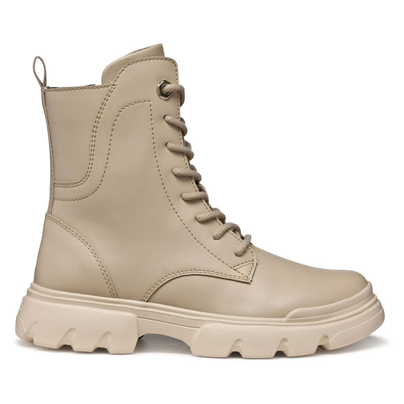 Geox Girl's J Junette Ankle Boot, Beige, 3 UK