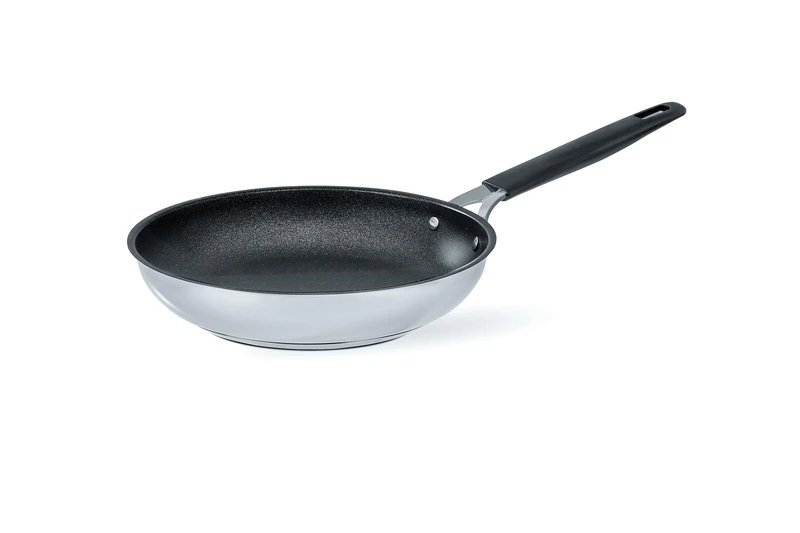 Barazzoni 33 Carati Frying Pan ø24 cm in 18/10 Stainless Steel Coated Diameter 24 cm Made in Italy