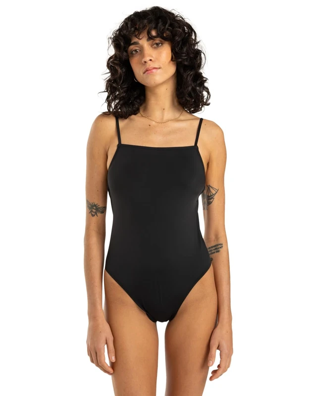 Billabong Women's Sol Searcher Kim One Piece Swimsuit, Black Pebble, M