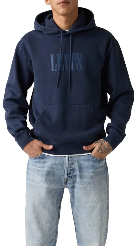 Levi's Relaxed Graphic Po Ssnl Serif 4 Navy Bla, 0pen Finish Tbd 15, XXL