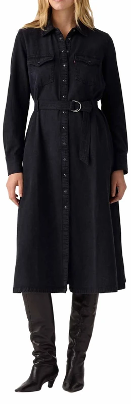 Levi's Quincey Ls Maxi Dress Mini Scrape, Mini Scrape, S