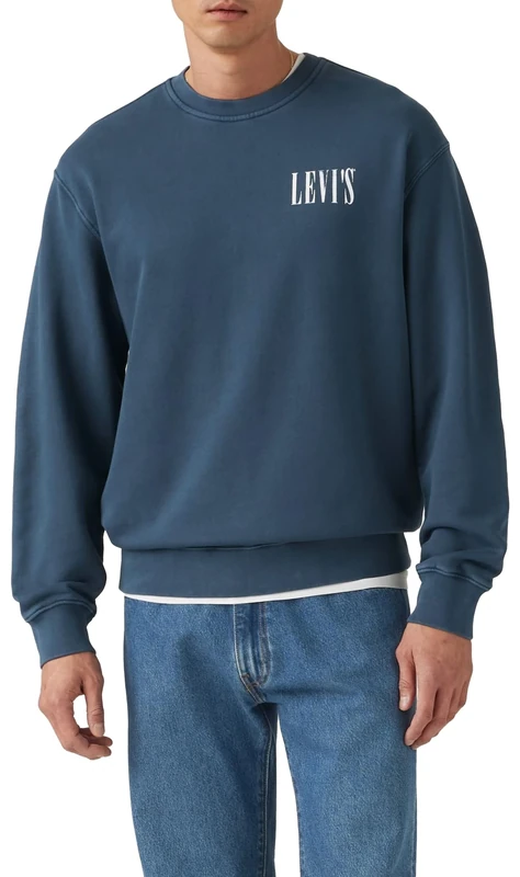 Levi's Relaxd Graphic Crew Distressed Serif 1 B, 0pen Finish Tbd 13, S