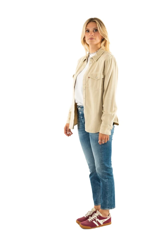 Levi's Iconic Western Spacey Brown Rice Top, Spacey Brown Rice to, M