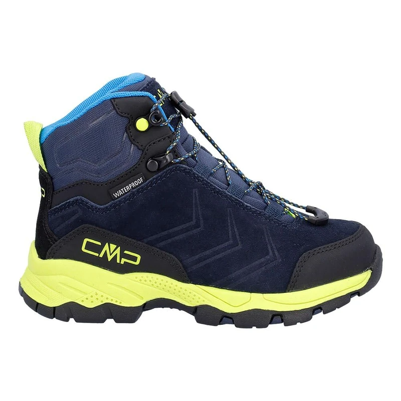 CMP UNISEX KIDS KIDS MELNICK MID TREKKING SHOES WP B.BLUE-LIME UK 7