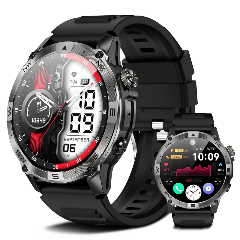 zocowear Smart Watch for Men Women, Fitness Tracker with GPS NFC and Compass, 1.43" AMOLED Screen Fitness Watches with Altitude, Air Pressure, Voice Function, IP68 Outdoor Watch for Android/iOS