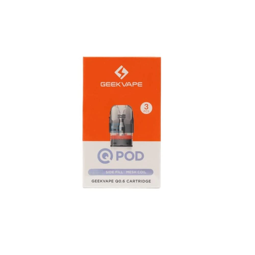 GEEKVAPE Q Replacement Pods, 0.6 Ohm, Side Fill, Works With SonderQ, SonderQ2, WenaxQ Kits, GeekVape Vaping PODs, Pack of 3, No Nicotine