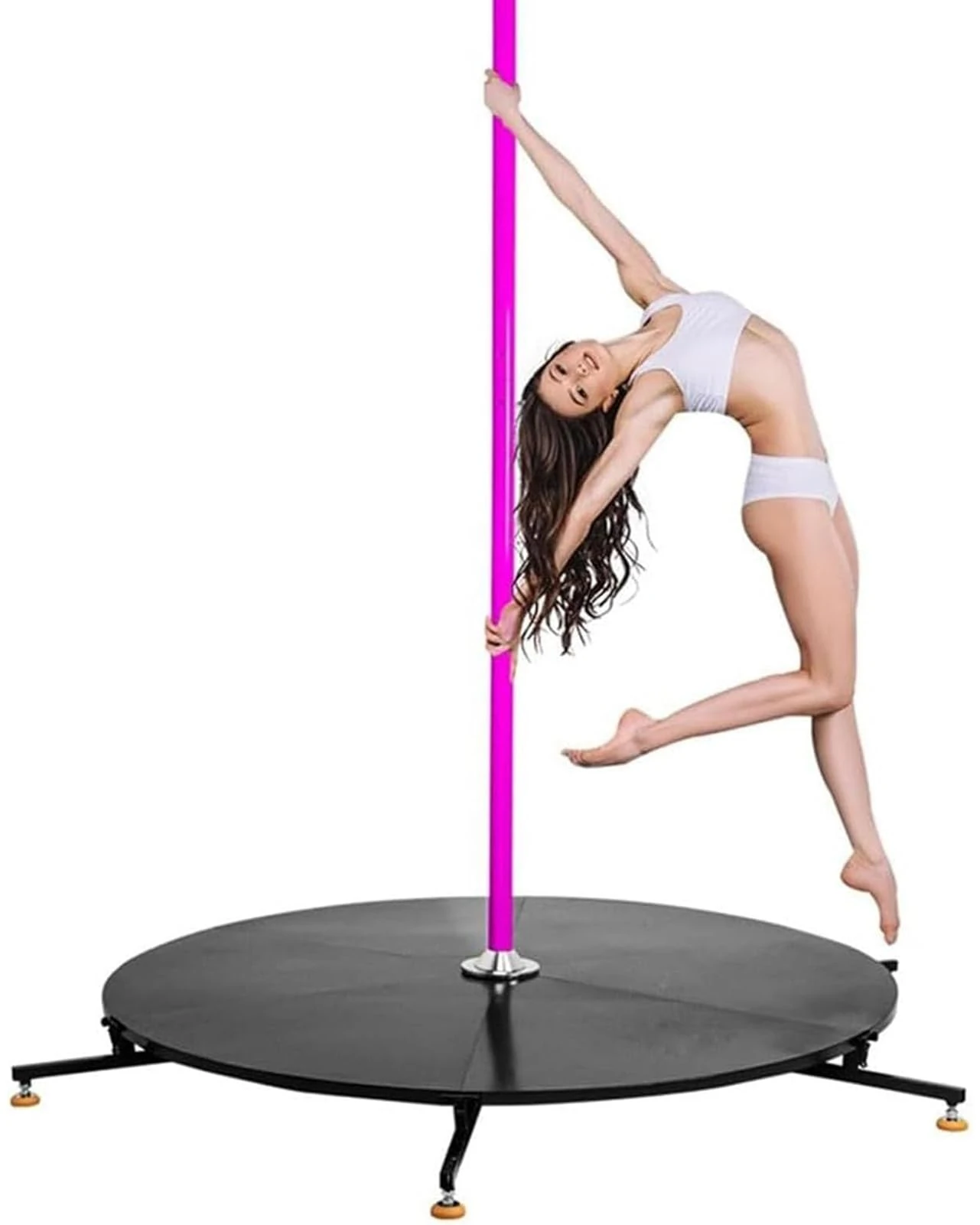 DRFGHK Stripper Pole, Dance Pole Stage Kit, Professional 45mm Spinning Static Dancing Pole Removable Portable Dance Pole Stage, for Home Gym Club Bar, Height 3.1m