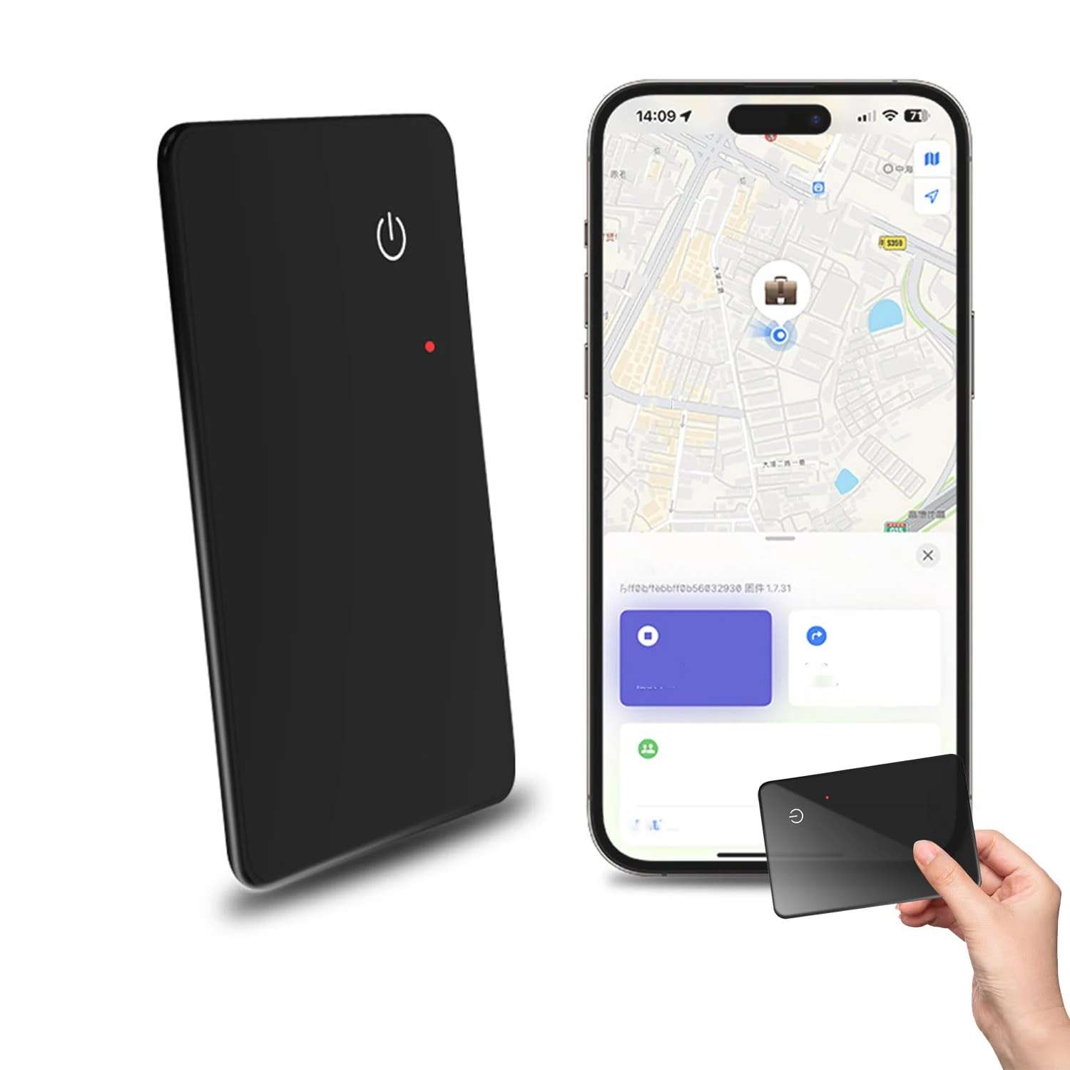 Spotminders Tracking Card, 2025 Upgrade Slimmest Smartcard Wallet Tracker Card, Wireless Rechargeable Smartcard Thin Wallet Finder, IPX5 Waterproof GPS Item Finder for Luggage, Purse, Passport (1pcs)