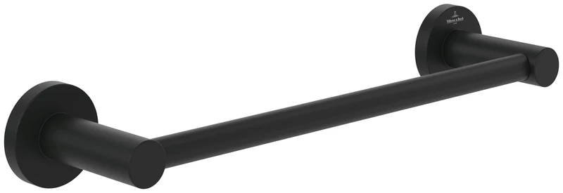 Villeroy & Boch Elements - Tender, bathroom for wall installation, towel rail made from zinc, round bathroom, length 366 mm, Matt Black