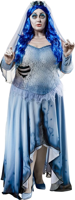 Rubies Women's Corpse Bride Emily Plus Size Costume Dress with Veil and Gauntlets, 3X, for Parties, Halloween and More