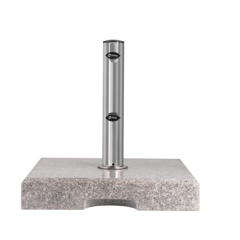 Sekey Granite Parasol Stand with Stainless Steel Tube, Base, for Umbrella Poles up to 32-48 mm, Balcony Umbrella Stand 30 kg Square - Image 1