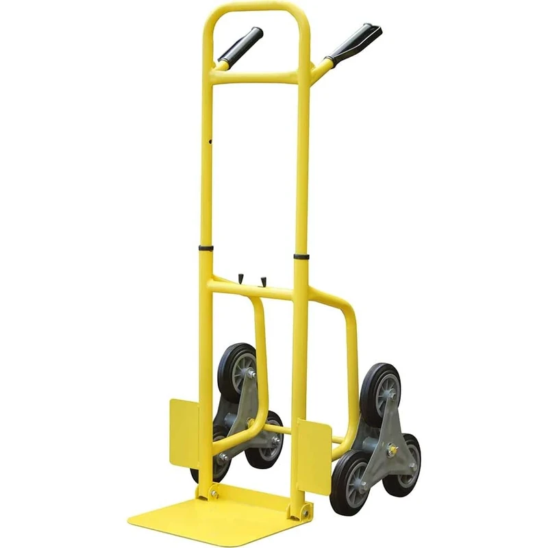 Faithfull FAITRUCKSC Folding Stair Climber Sack Truck, Rotating Wheel System for Moving Large Items Up/Down Steps, Load Capacity 150kg, Zinc-yellow