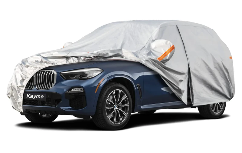 Kayme 6 Layers SUV Car Cover Waterproof Breathable, Outdoor Full 4x4 Car Cover Rain Sun UV Dust All Weather Protection, Universal Fit Q7, GLE, X5, XC90, Range Rover, Cayenne Etc. (485 To 510cm) YXL