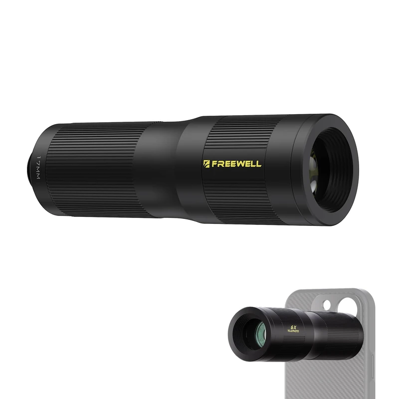 Freewell 6x Telephoto Lens for Smartphones – 17mm Thread Professional Zoom Lens for iPhone, Samsung