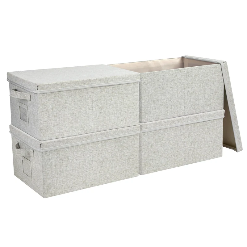 Storage Bins with Lids closet organizer cabinet Box for Clothes,Toys,shelf