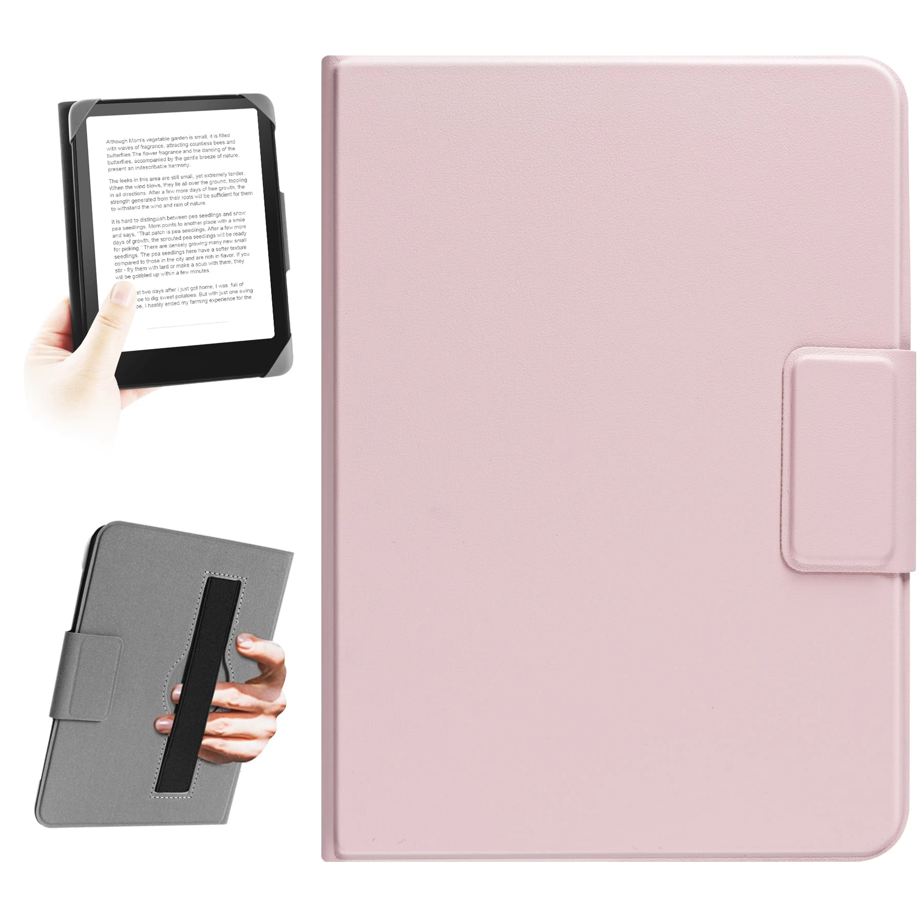 HoYiXi Universal Case For 6.8-Inch,7-Inch eReaders.Compatible with Kindle, Kobo, Paperwhite, PocketBook, Tolino eReaders. Elastic rope Cover For 6" -7" E-Book Readers.Pink in color.