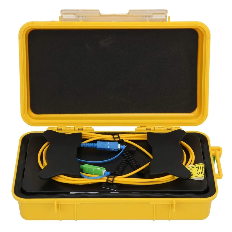 OTDR Launch Box, Launch Cable Extension Box, Fiber Optic Extension Cable Single Mode 1km, Fiber Optic Test Extension Cable, Fiber Optic Transmission Cable Ring Test Tool