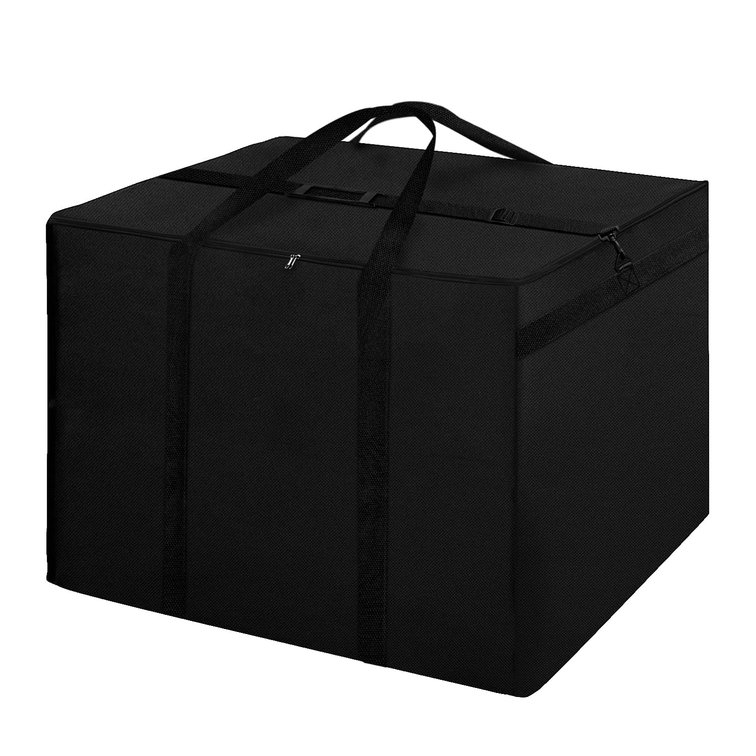 Dokon Garden Furniture Cushion Storage Bag Waterproof Christmas Tree Storage Bag Anti-UV Heavy Duty Oxford Fabric Outdoor Cushion Bags with Durable Handle and Zipper (80x80x60cm) - Black