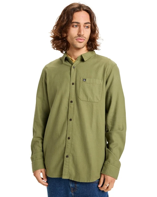 Quiksilver Sweater Motherfly Solid LS Shirt Men's Green XL