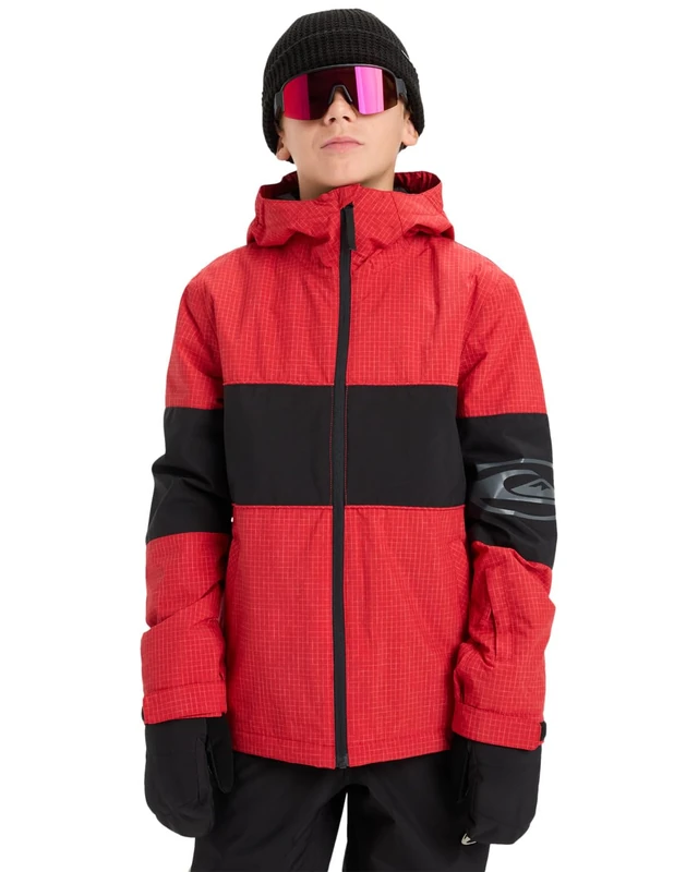 Quiksilver Snow Jacket HIGH in The Hood Jacket Boy's Red 16