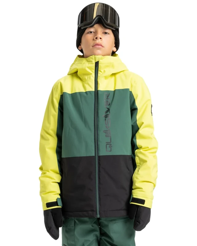 Quiksilver Snow Jacket Side HIT Block Jacket Boy's Black 12