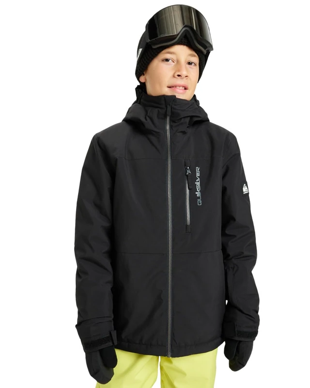 Quiksilver Snow Jacket Side HIT Solid Jacket Boy's Black 4-5Y