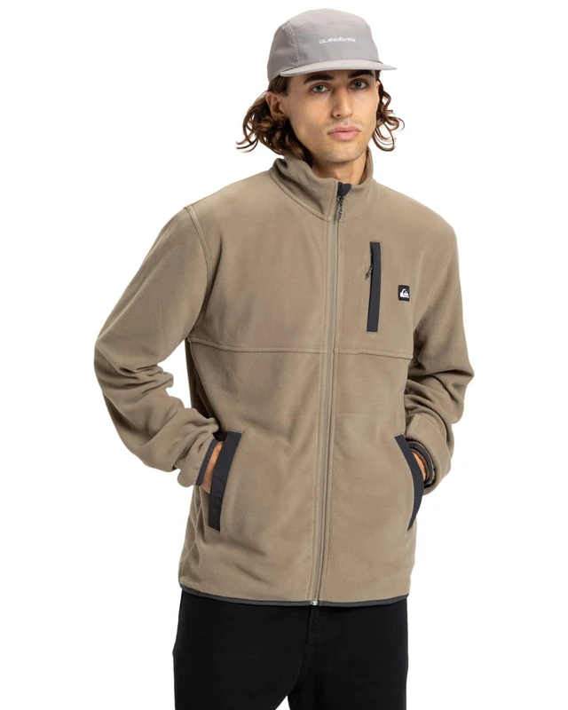 Quiksilver Fleece NO DESTINATION FZ Men's Beige XXL