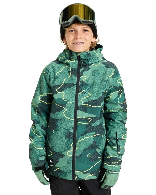 Quiksilver Snow Jacket Mission Printed Jacket Boy's Green 8