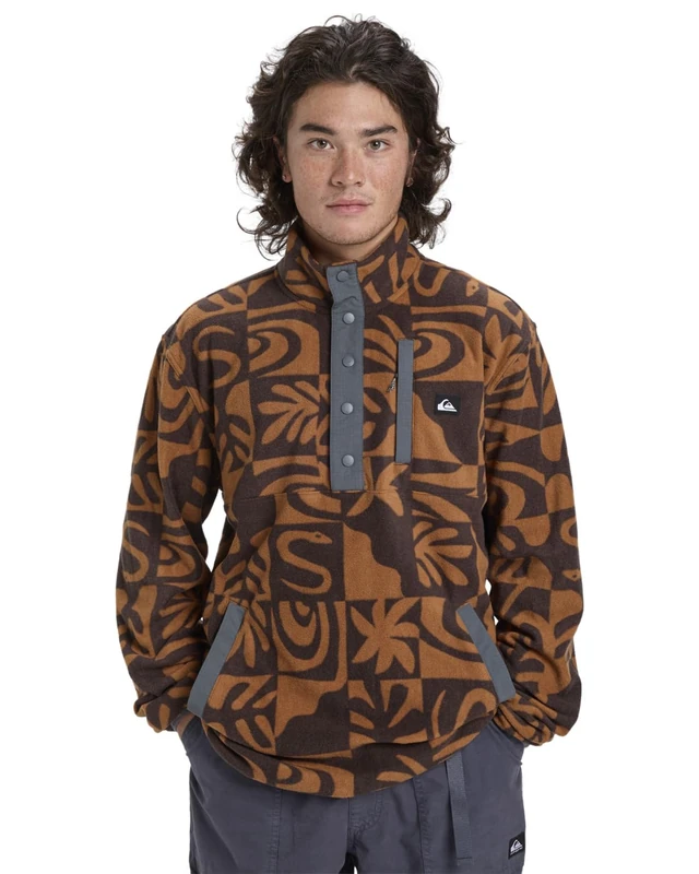 Quiksilver Fleece NO DESTINATION HS Men's Brown S