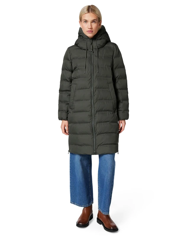 Marc OߴPolo Denim Women's Lightweight Down Coat with Hood, Green (Pineneedle), M