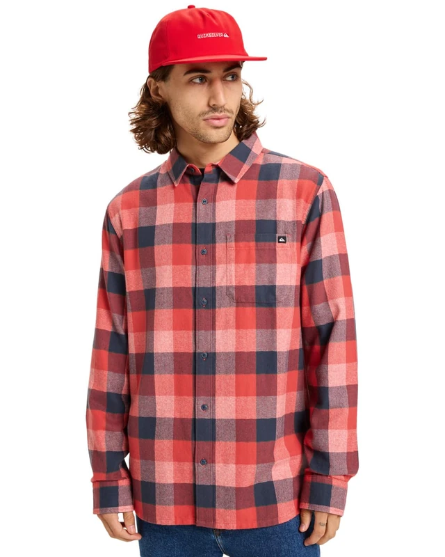Quiksilver Sweater Motherfly Plaid LS Shirt Men's Pink XS